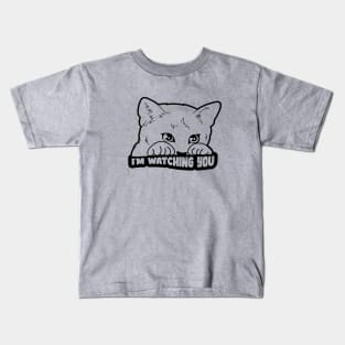 Cat is watching you Kids T-Shirt